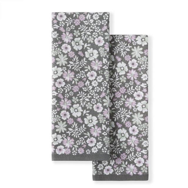 MARTHA STEWART Dual Purpose Kitchen Towel 2-Pack Set, Ditsy Floral, 16"x28"