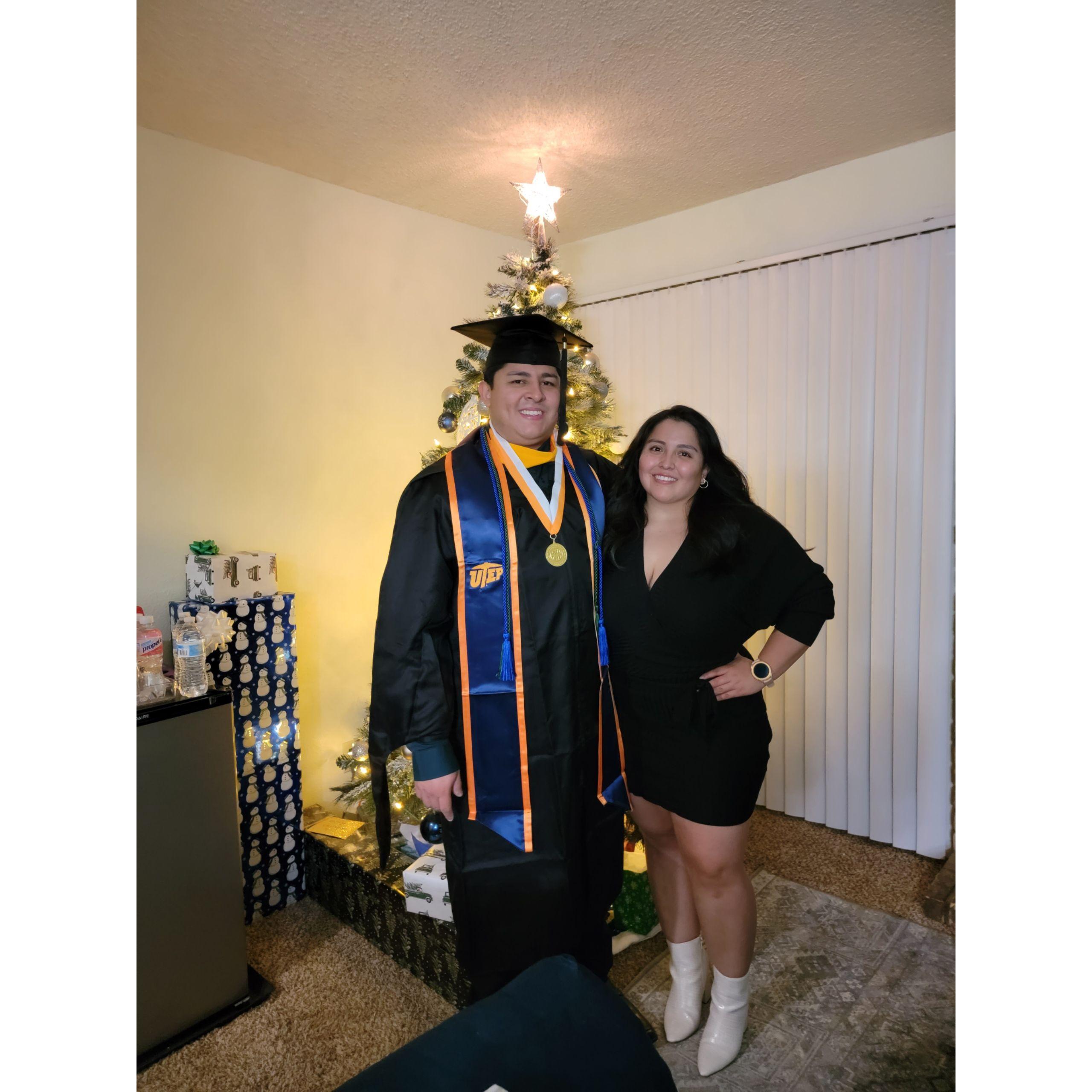 Omar's graduation for his Master's in 2021