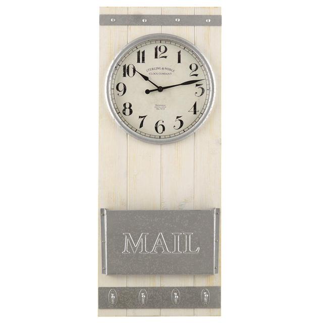 Sterling & Noble® Home Message Center Wall Clock in White
