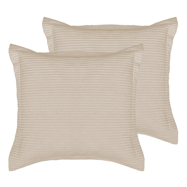 Cloud Waffle Taupe Euro Sham set of 2 - Levtex Home