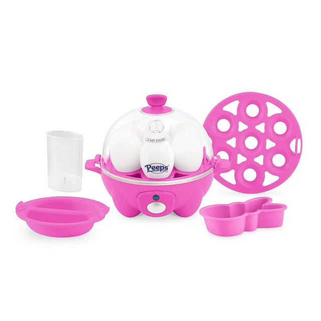 PEEPS x Dash Bunny Rapid Egg Cooker: 7 Egg Capacity Electric Egg Cooker for Hard Boiled Eggs, Poached Eggs, Scrambled Eggs, or Omelets with Auto Shut off Feature - Pink