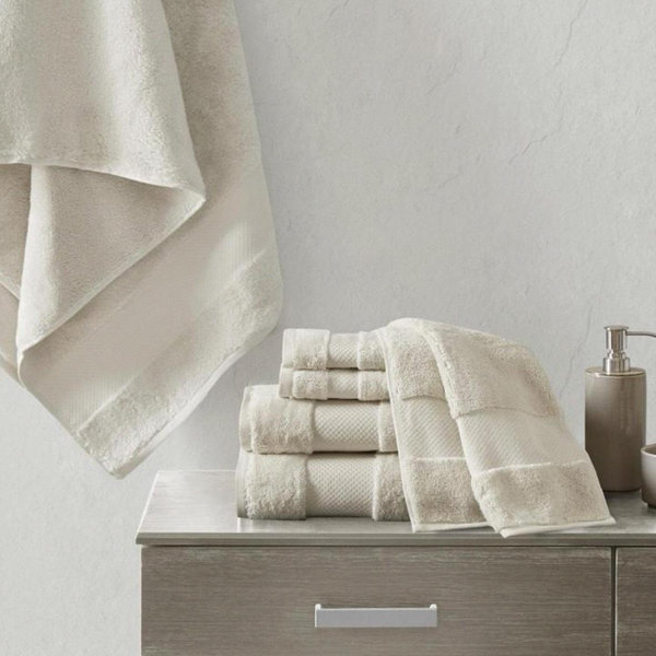 Madison Park 800GSM Bathroom Towel Set of 8 100% Cotton Bath Towel Set for Bathroom Luxurious Highly Absorbent 2 Bath Towels 2 Hand Towels 4 Washcloths Quick Dry Spa Quality Natural