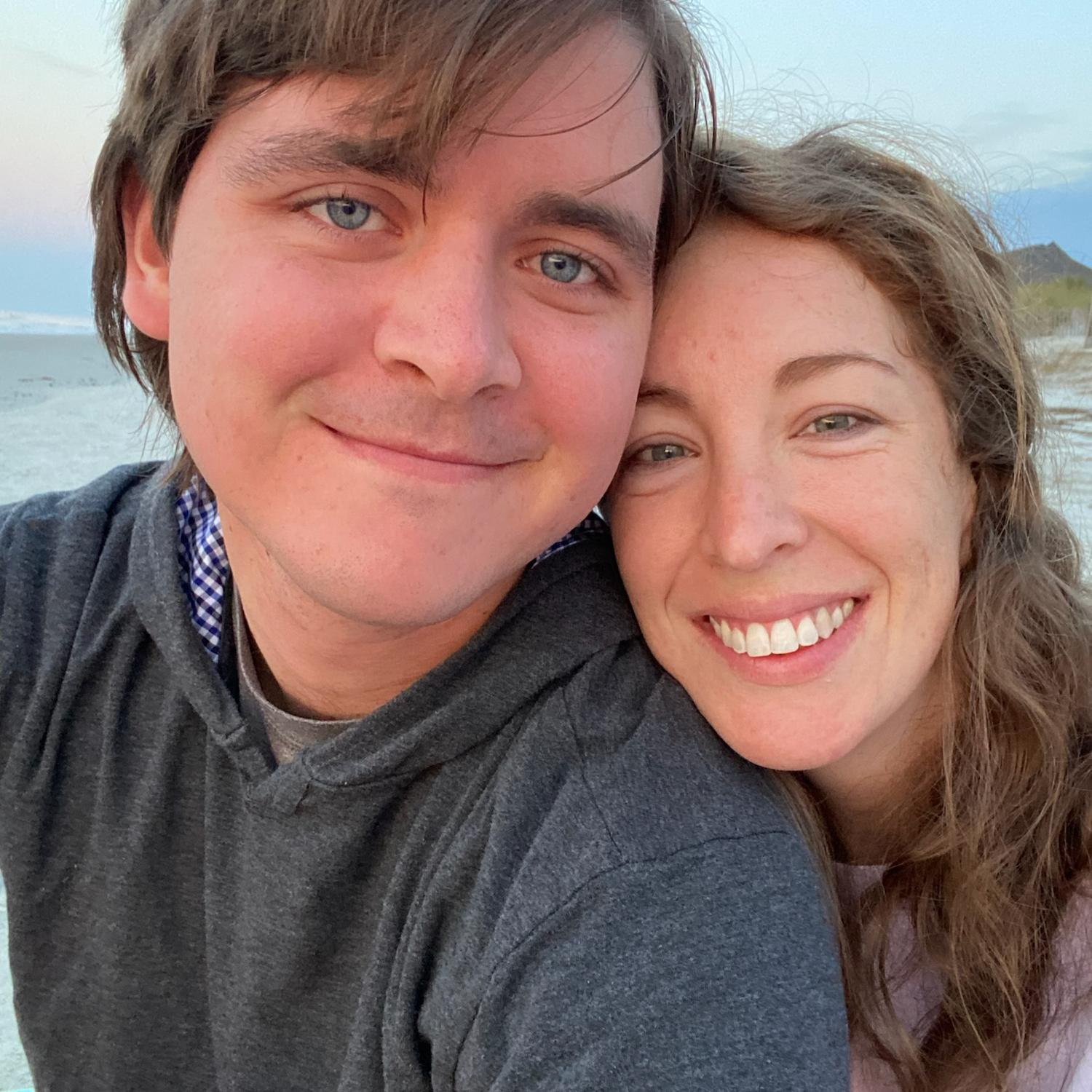 Enjoying what would become our favorite beach sunrise!