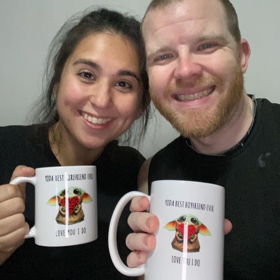 Without knowing, we both bought each other the same mug for our first Valentine's Day!