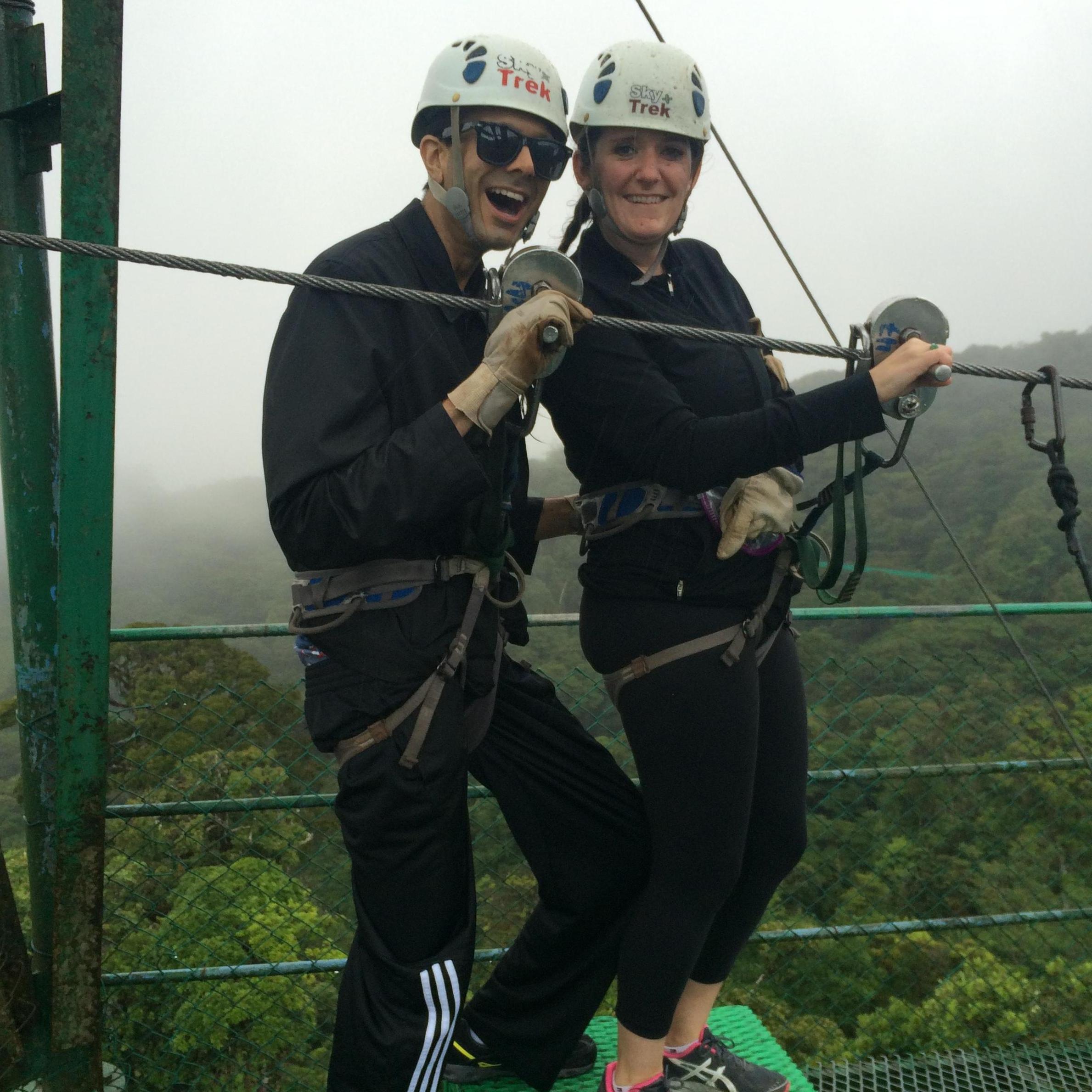 Ziplining through a thunderstorm in Costa Rica