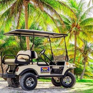 Honeymoon-Golf Cart in San Pedro, Belize