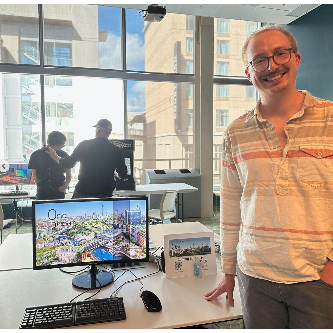 Quinn designed his first video game and showed it at a showcase in D.C.!