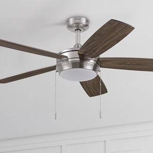 Harbor Breeze Brenthaven 52-Inches Brushed Nickel with Gray Oak/French Oak Blades Color