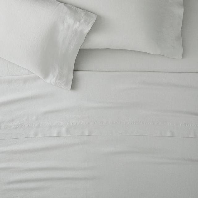 European Flax Linen Sheet Set, King, Frost Gray