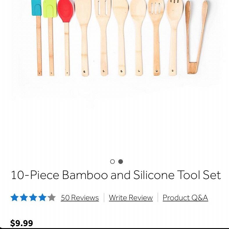 10-Piece Bamboo and Silicone Tool Set
