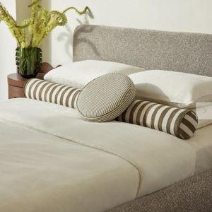 Painterly Stripe Linen Long Bolster Pillow by Sarah Sherman Samuel