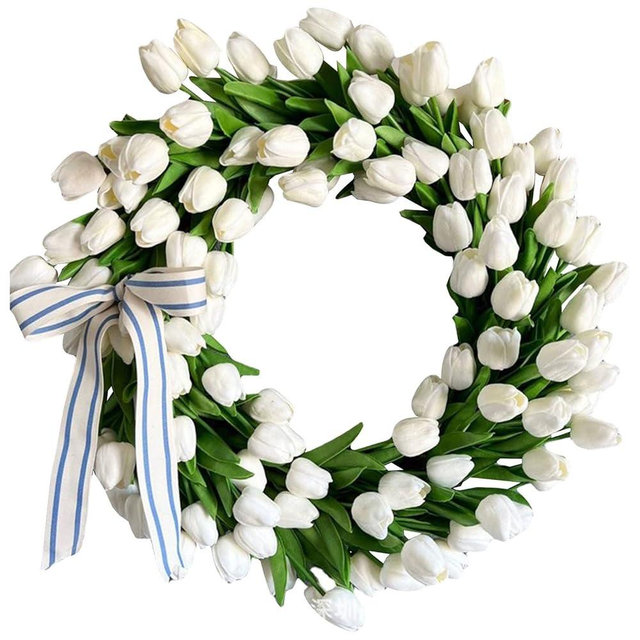 Summer Front Door Wreaths Spring Swag, Spring Garden Wreath Colorful Spring Door Decor Lavender Magnolia Pine Lemon Garden Garland Window Large Rainbow Fashion Kitchen