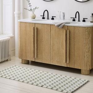 Square Ribbed Bath Runner (Green)