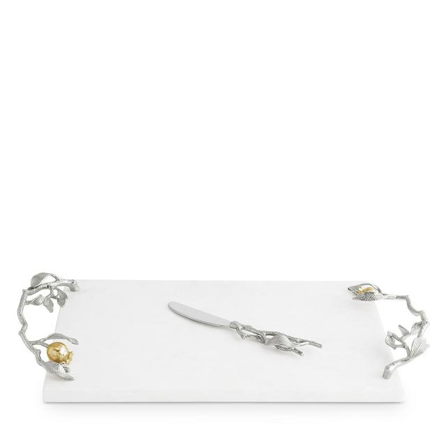 Michael Aram Pomegranate Silver and Gold Cheeseboard and Spreader
