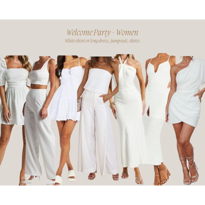 Dress code inspo for Welcome Party on Thursday, December 4th - Inspiración de vestuario para la fiesta de bienvenida el jueves 4 de diciembre.