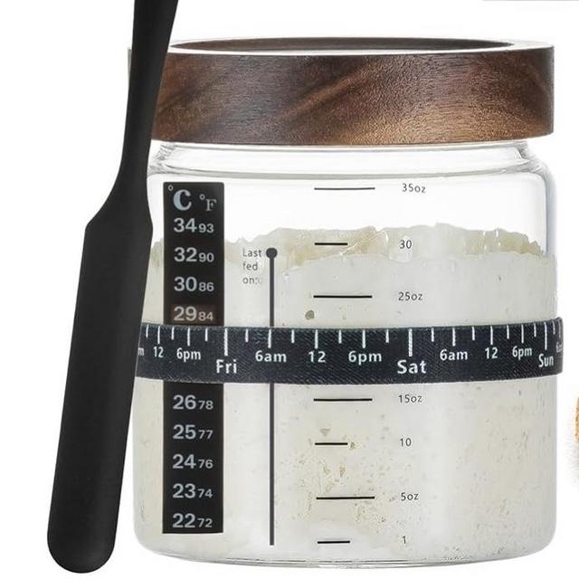 Pro Sourdough Bread Starter Kit - 34 oz sourdough jar with 5 unique features for the perfect sour dough bread & sourdough starter kit - baking supplies (34oz-1pack)