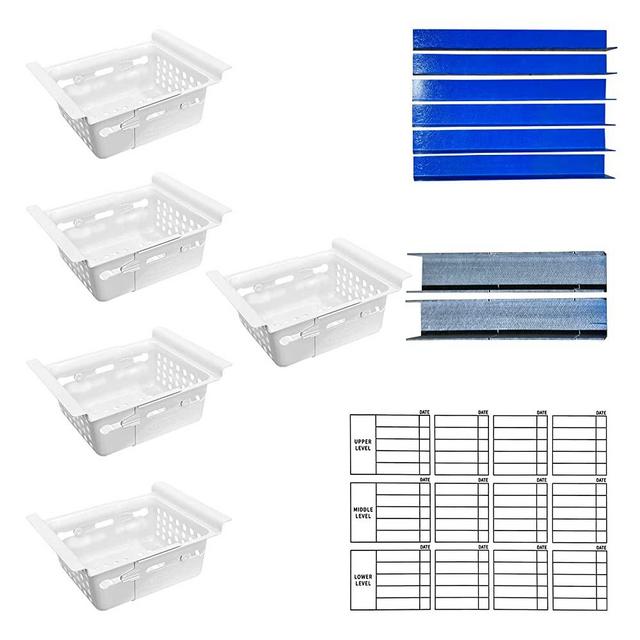 FreezerMax System Mini - Top to Bottom Organizer for smaller freezers. Chest Freezer Sliding Baskets - Freezer Storage Bins - 3 Level Freezer Organizer - Adjustable Freezer Baskets
