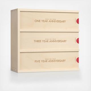 Classic Anniversary Wine Box Trio