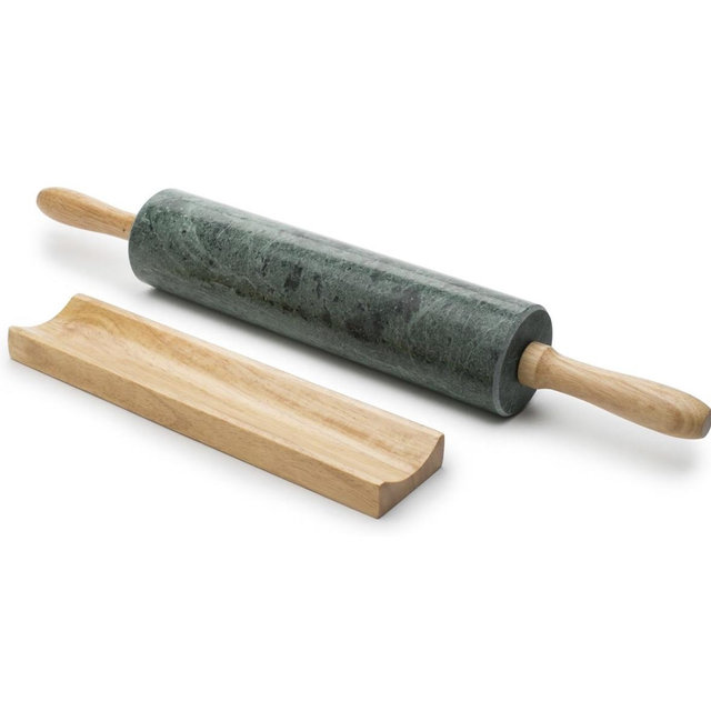 Green Marble Rolling Pin and Base