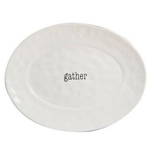 Certified International It's Just Words Oval Ceramic Serving Platter 12" x 16" - White