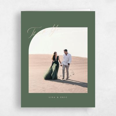 Grayed Hunter, Green Wedding Thank You - Menton Photo