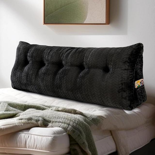 TerriTrophy Triangular Wedge Headboard Pillow Large Bolster Bed Rest Reading Pillow Backrest Positioning Support Bolster Cushion with Removable Cover