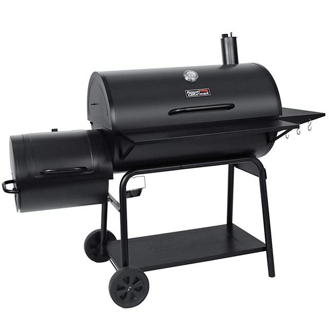 Royal Gourmet CC2036F Charcoal Barrel Grill with Offset Smoker, 1188 Square Inches for Large Event Gathering, Outdoor Camping, Picnics, Patio and Backyard Cooking, Black