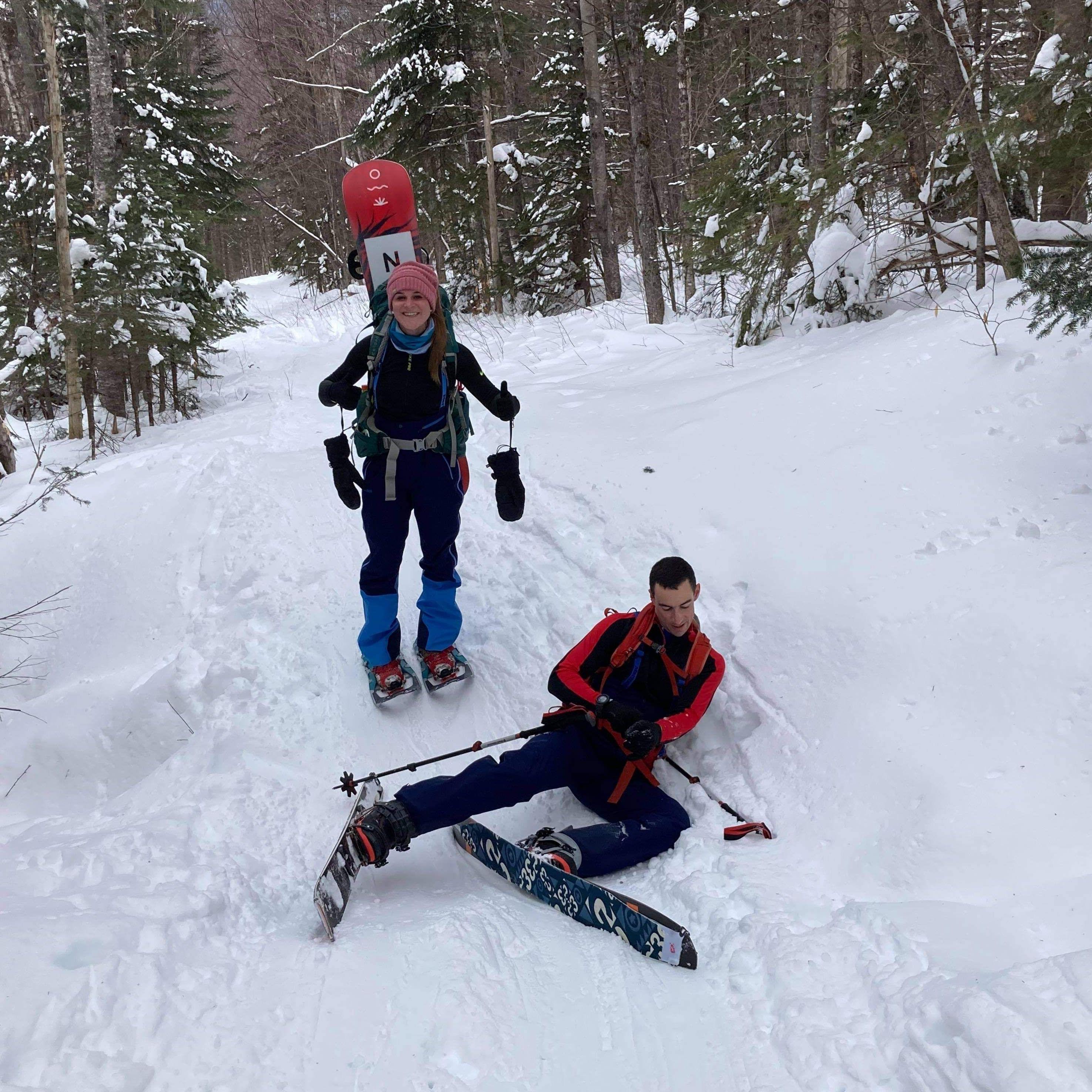 Backcountry touring on Black Mountain, NH which would unknowingly be our wedding venue years later!!