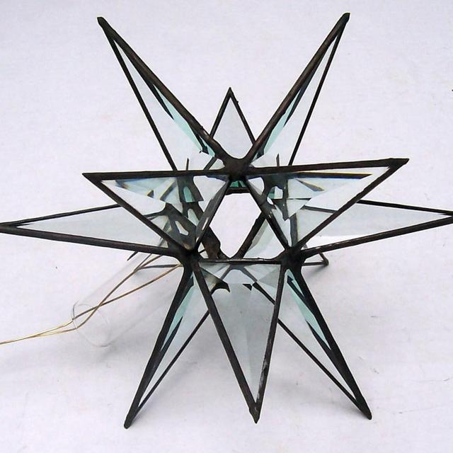 Christmas Tree Topper, Medium Clear Beveled Glass Star