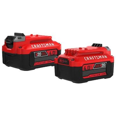CRAFTSMAN V20 2-Pack 4 Amp-Hour Lithium Power Tool Battery