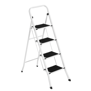 Best Choice Products 4-Step Portable Folding Heavy-Duty Steel Ladder w/Hand Rail, Wide Platform Steps, 330lbs Capacity