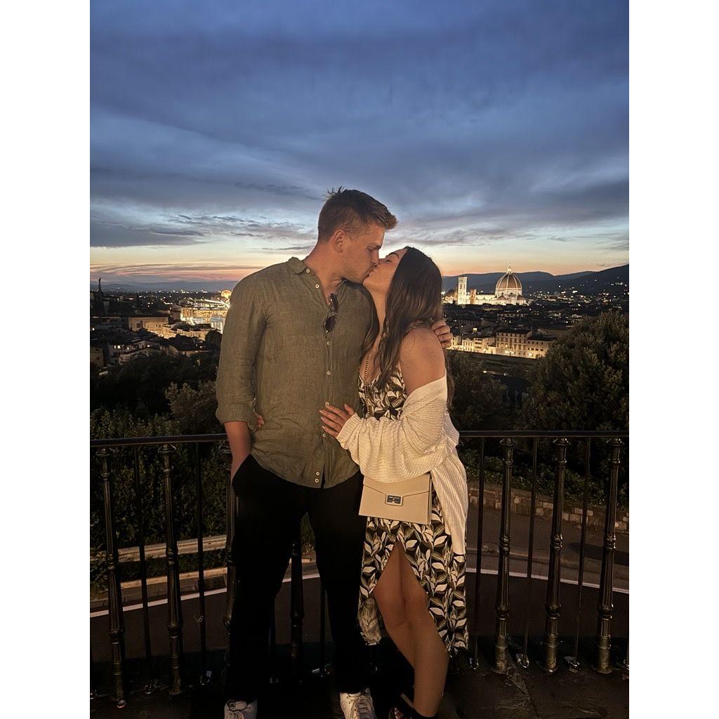 Our engagement at the Piazzale Michelangelo in Florence, Italy!