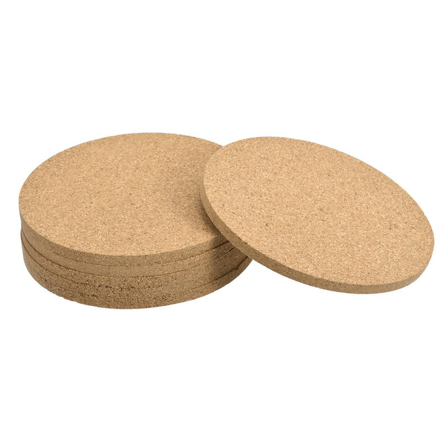 Unique Bargains Soft to the Touch Cork Temperature Resistant Coasters 3.94" x 0.2" 6 Pcs