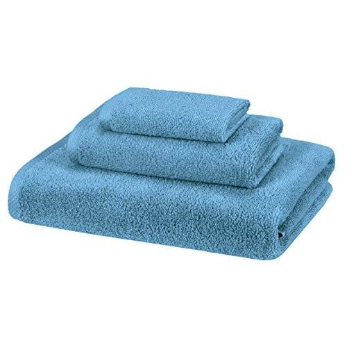 AmazonBasics 3 Piece Cotton Quick-Dry Bath Towel Set - Lake Blue