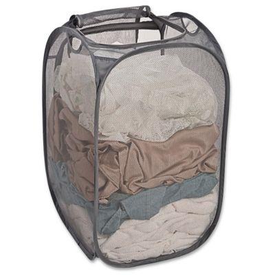 Smart Design Pop-Up Flip Hamper and Basket in Grey