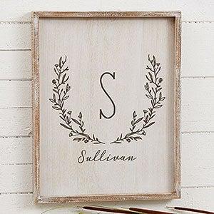 Farmhouse Floral Personalized Whitewashed Frame Wall Art- 14" x 18"