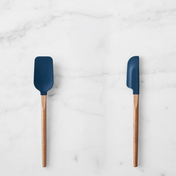 Williams Sonoma Classic Wood Spatula, Navy - Set of 2 Mini, Navy