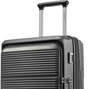 Samsonite Paralux Carry-On Luggage - Innovative Design - Quick Access Front Pocket - Dual Suspension Wheel Technology - TSA Lock - Expandable - Includes Removable Packing Cubes - Black