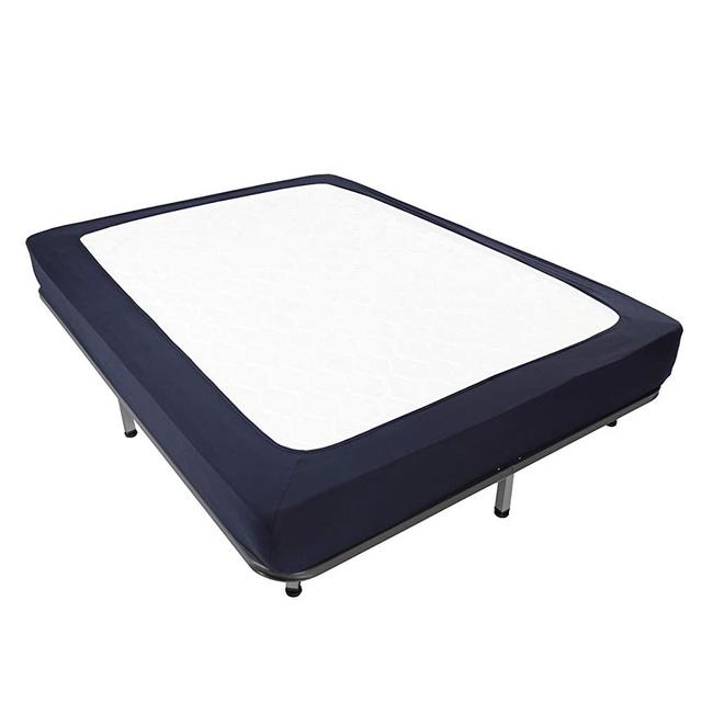 Box Spring Cover Queen Size - Jersey Knit & Stretchy Wrap Around 4 Sides Bed Skirt for Hotel & Home - Queen/Cal Queen, Navy