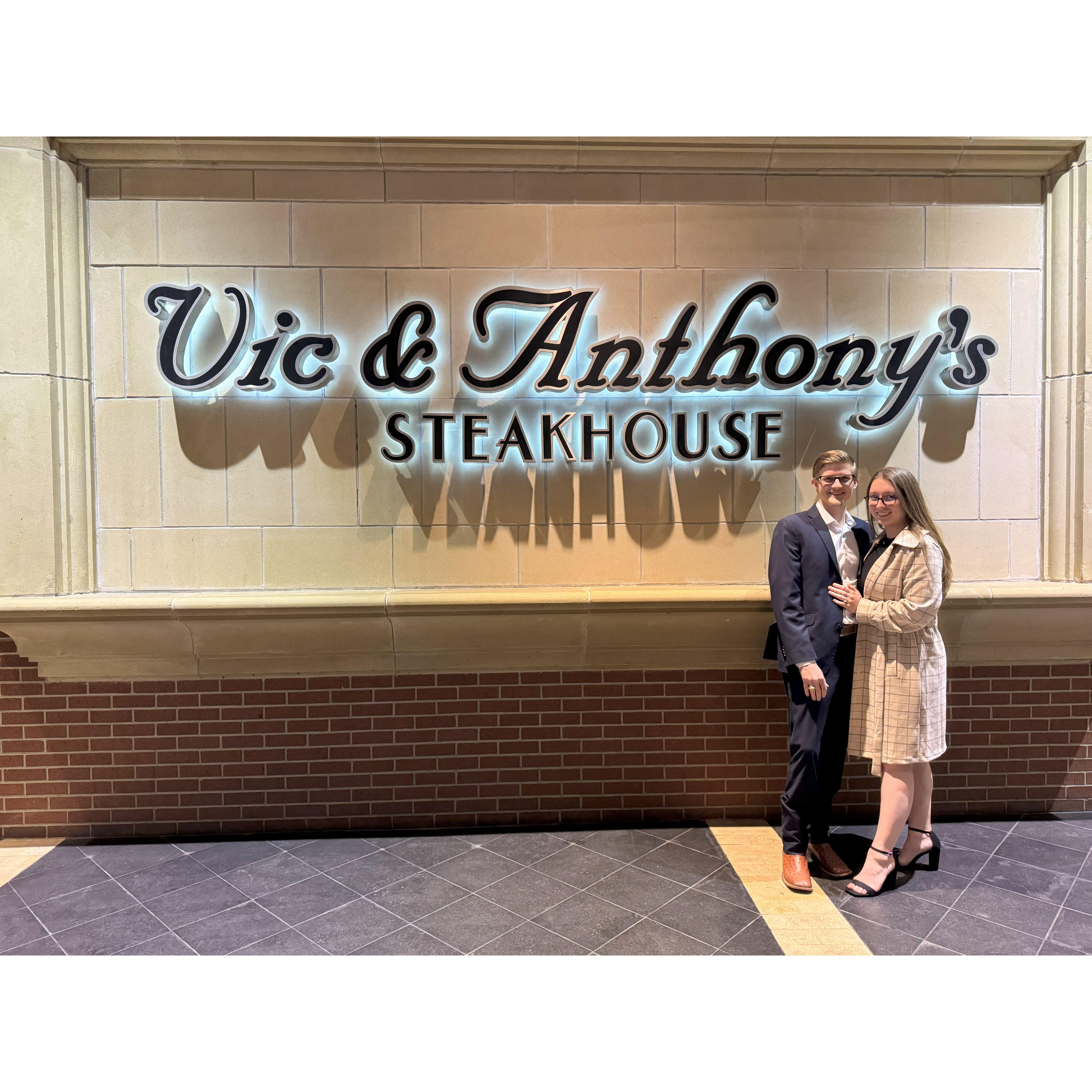 4-year dating anniversary dinner. The last one with two different last names :)