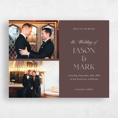 Chocolate, Brown Wedding Save the Date - Gavin Multiphoto