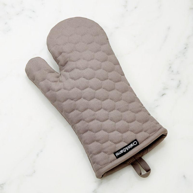 Grey Quilted Oven Mitt