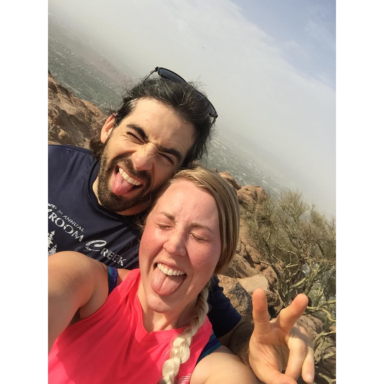 Kyle came to visit Kylee in AZ in July 2018. This was taken at the top of Camelback mountain.