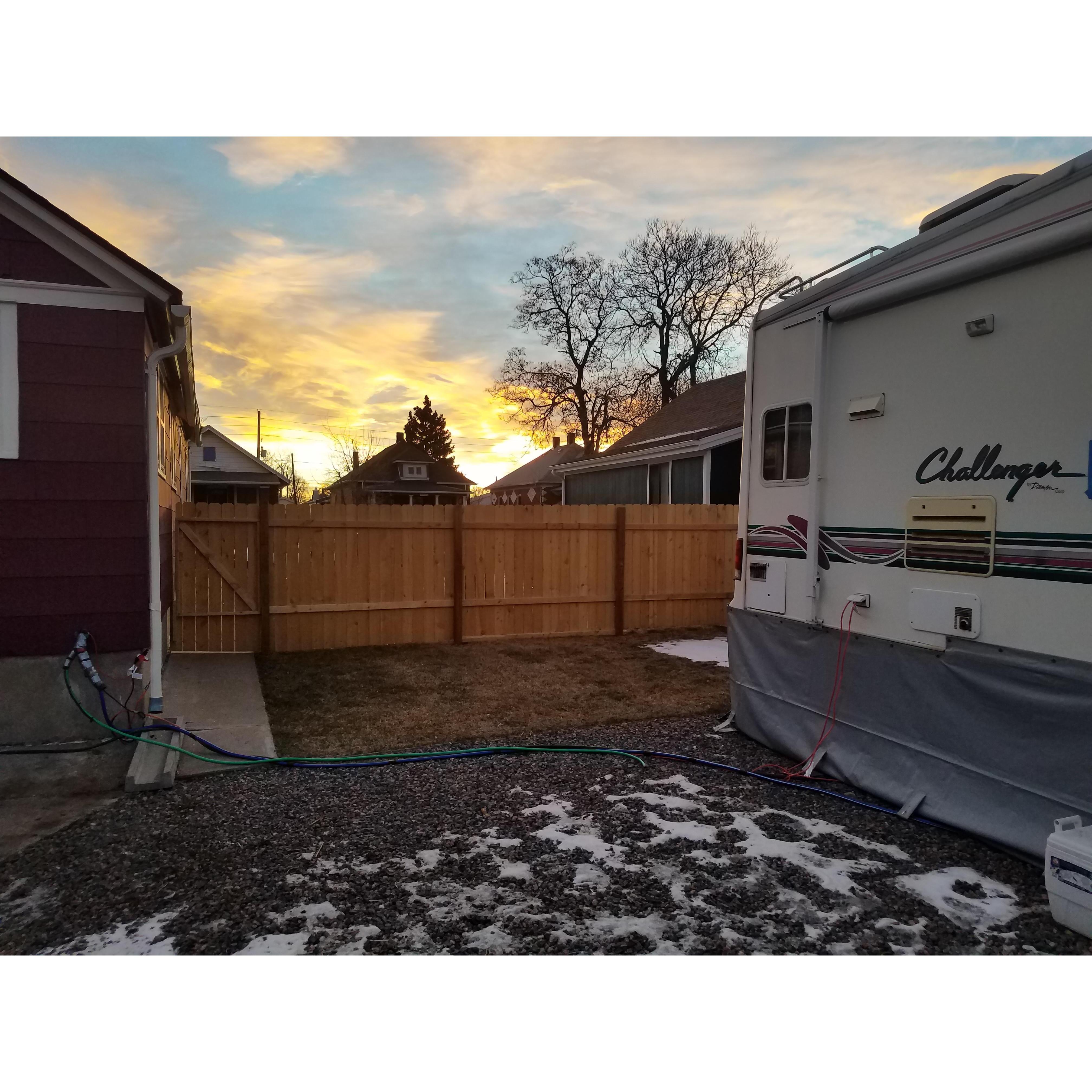 Sunrise at the trailer