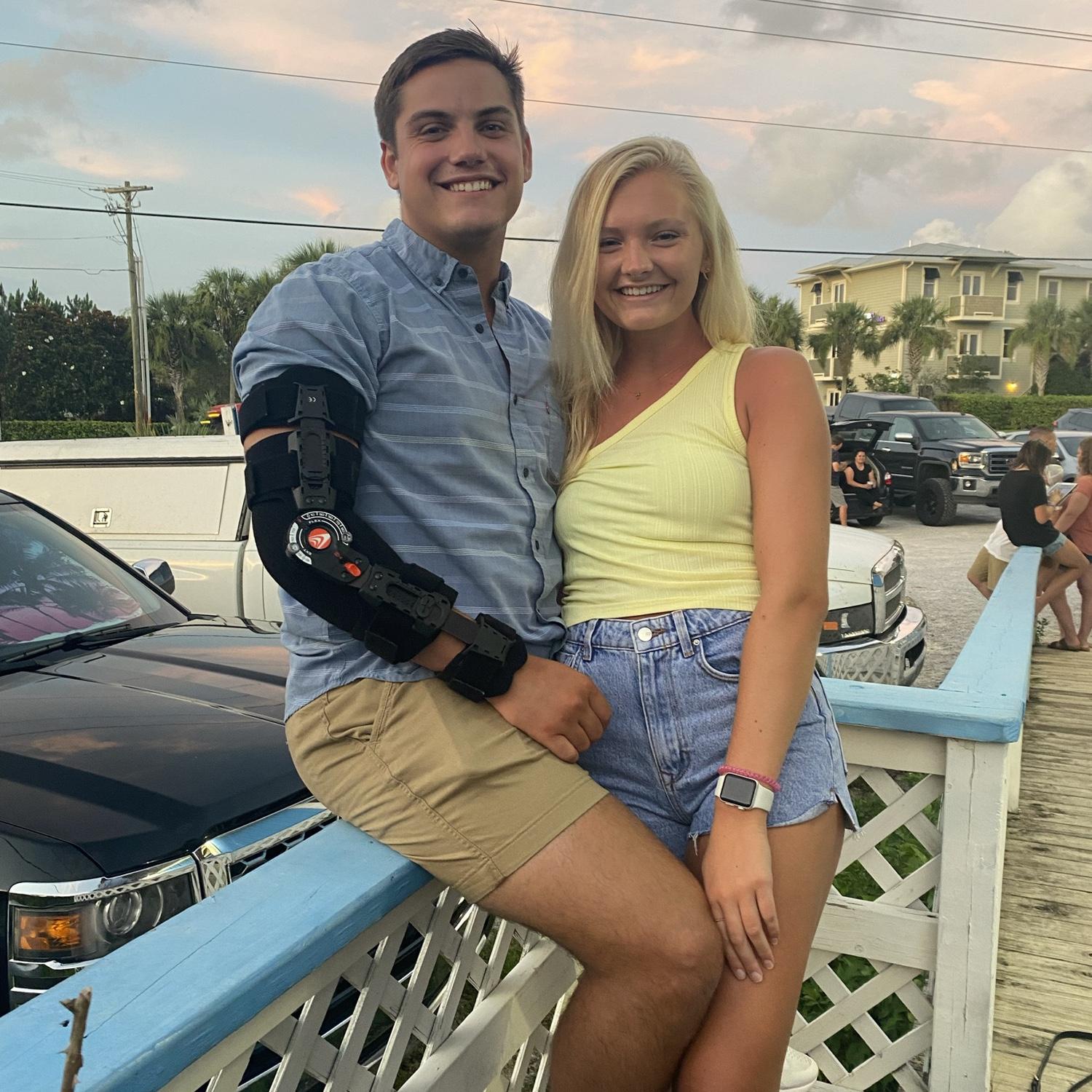Our first beach trip together and with Daniel's brand new elbow! 7.22.2021