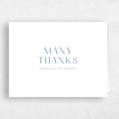Dusty Blue Wedding Thank You - Milford Landscape Letterpress