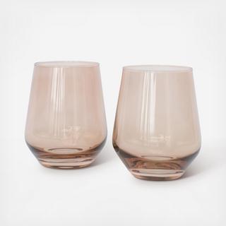 Estelle Stemless Wine Glass, Set of 2