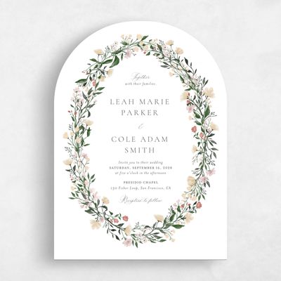 White Arch Wedding Invitation - Melody Portrait