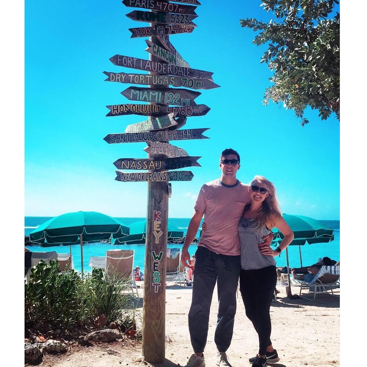 Valentine's Day 2019 - Abe takes Lisa to his beloved Key West where he was a Boy Scout Camp Island Mate. Abe and Groomsman Justin planned a scavenger hunt for Lisa and wife, Olivia at sunset on bikes!
