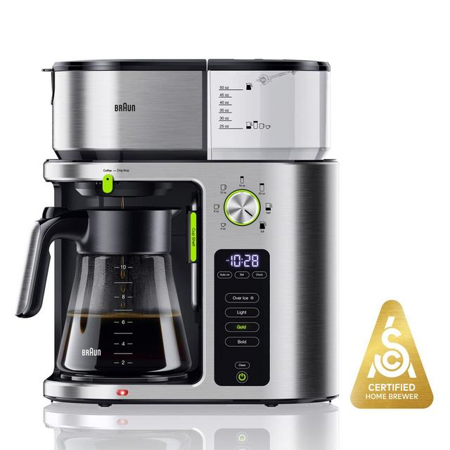 Braun 10-Cup MultiServe Coffee Maker in Stainless Steel/Black